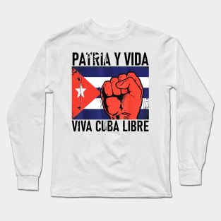 Cuba Flag Cuba Power Pride Vintage Sos Cuba Long Sleeve T-Shirt